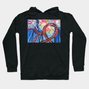 Roller Coaster and Fireworks Hoodie